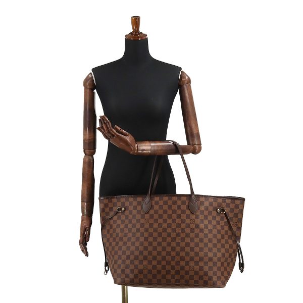 8 Louis Vuitton Damier Neverfull GM Tote Bag Ebene Series Gold Metal Fittings