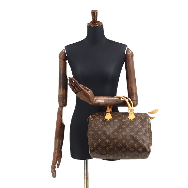 8 Louis Vuitton Monogram Speedy 30 Hand Bag Brown Gold Hardware