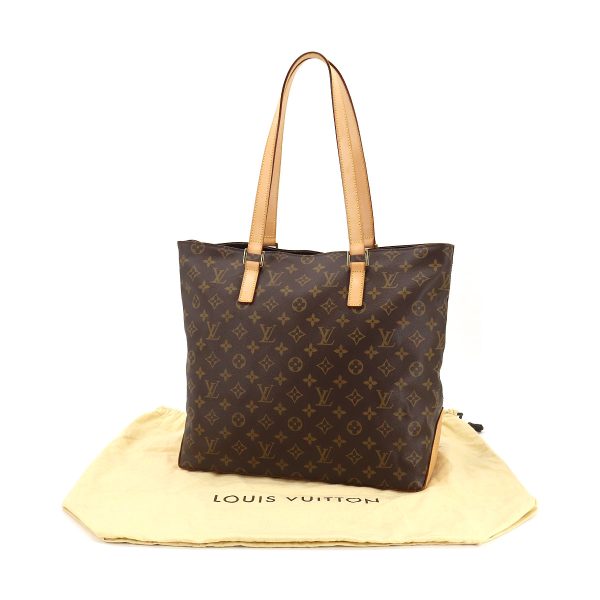 8 Louis Vuitton Monogram Cabas Mezzo Tote Bag Brown Gold Metal Fittings