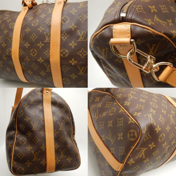 8 Louis Vuitton Monogram Keepall Bandouliere 45 Boston Bag Brown