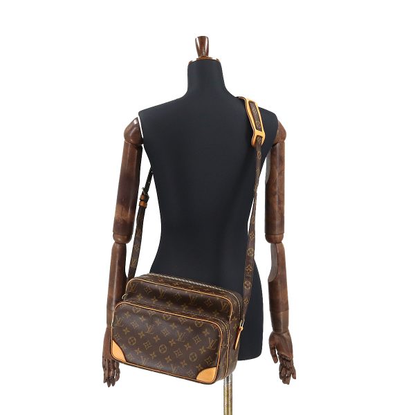 9 Louis Vuitton Monogram Nile Shoulder Bag Brown Gold Hardware