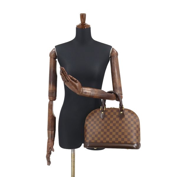 9 Louis Vuitton Damier Alma PM Hand Bag Ebene Brown