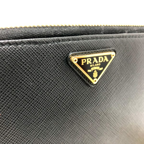 9 Prada Triangle Chain Bag Shoulder Bag Saffiano Black