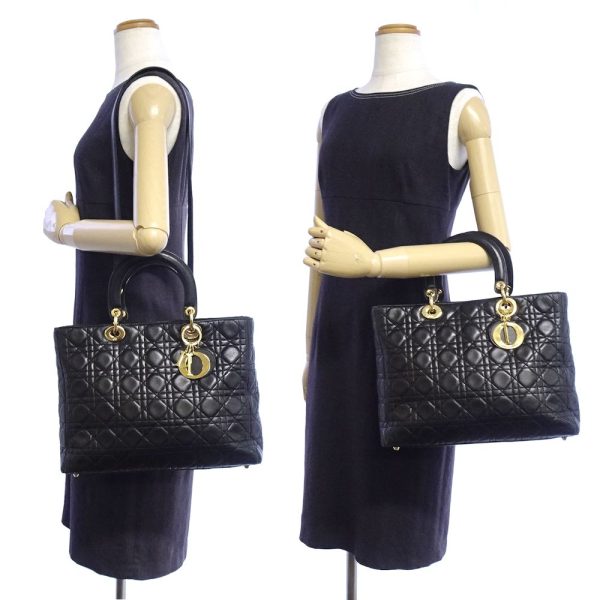 9 Christian Dior Lady Dior Cannage Lambskin Black