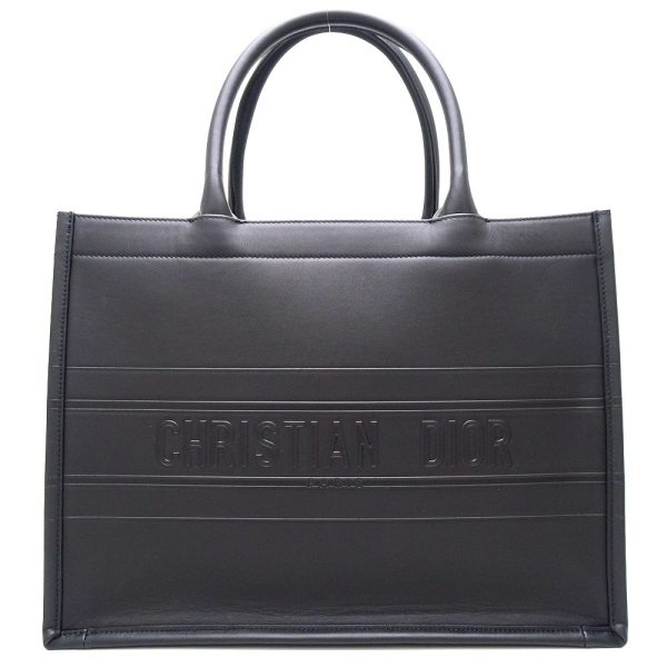 9 Christian Dior Book Tote Bag Calf Black