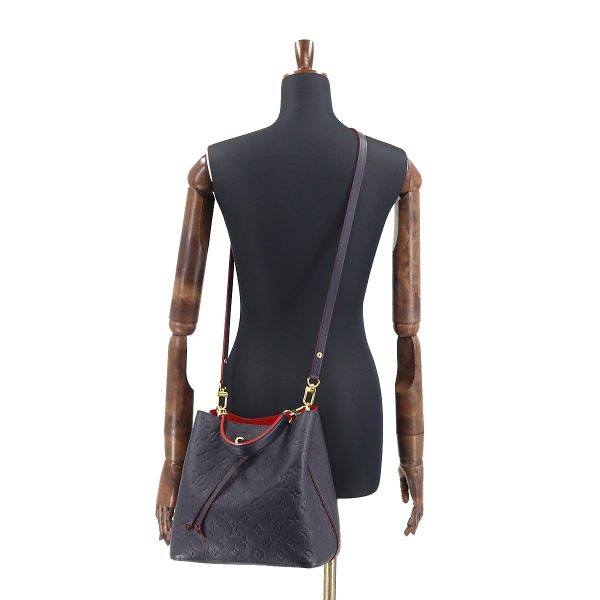 9 Louis Vuitton Monogram Emplant Neo Noe Shoulder Bag Leather Marine Rouge