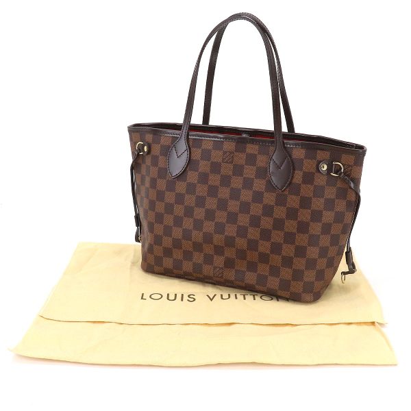 9 Louis Vuitton Damier Neverfull PM Tote Bag Ebene Brown