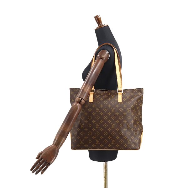 9 Louis Vuitton Monogram Cabas Mezzo Tote Bag Brown Gold Metal Fittings