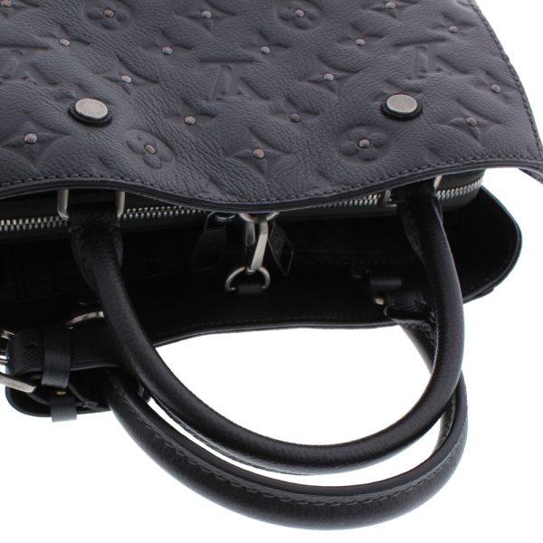0307 61 Louis Vuitton Montaigne BB Studs 2way Shoulder Bag Gray Emplant