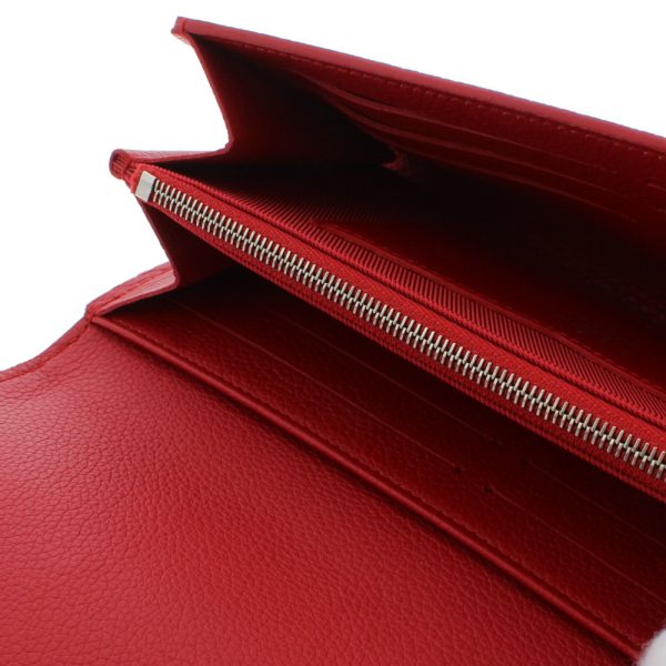 0505 110 Louis Vuitton Portefeuille Lock Me Round Zipper Long Wallet LV Logo Red