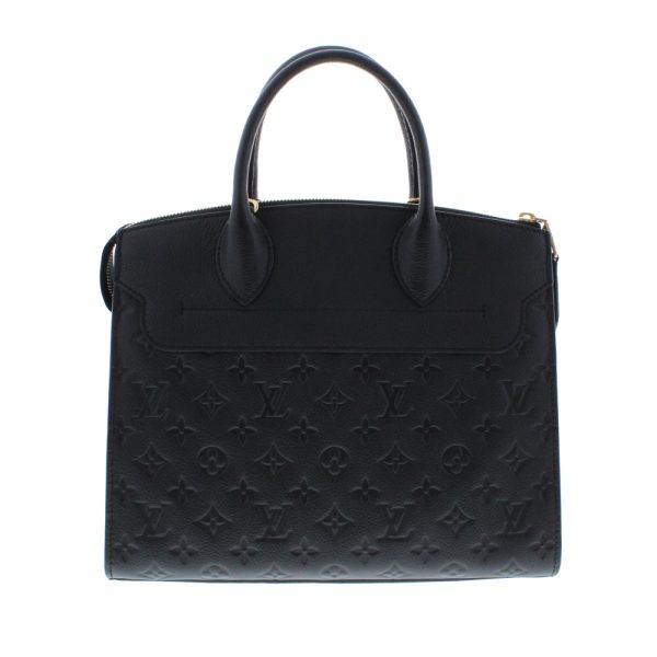 0628 39 Louis Vuitton Pont Neuf MM Black Leather Implant Handbag