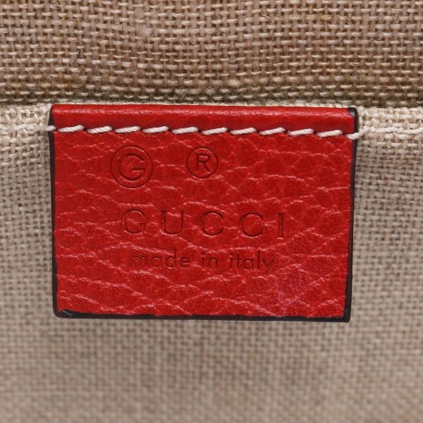 ik 00 0442175 010 Gucci Interlocking G Chain Shoulder Bag Outlet Red Leather