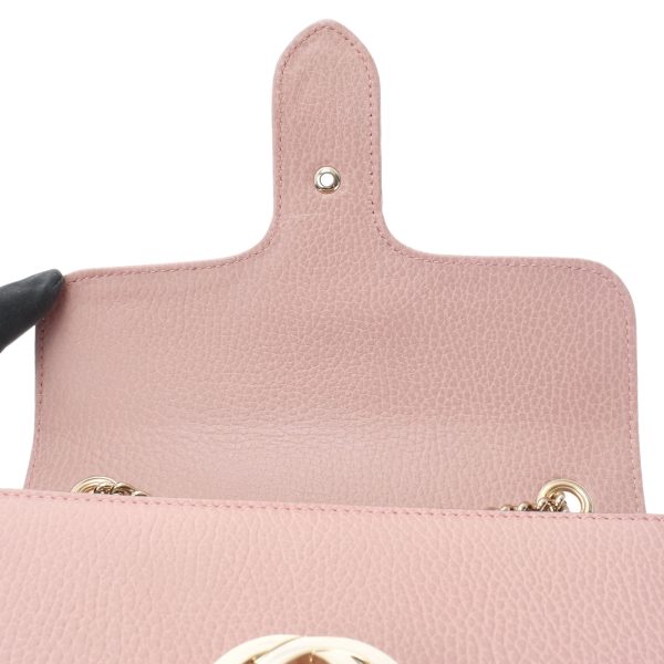 ik 00 0469953 12 Gucci Interlocking Chain Outlet Dusty Pink Gold Hardware Leather Shoulder Bag