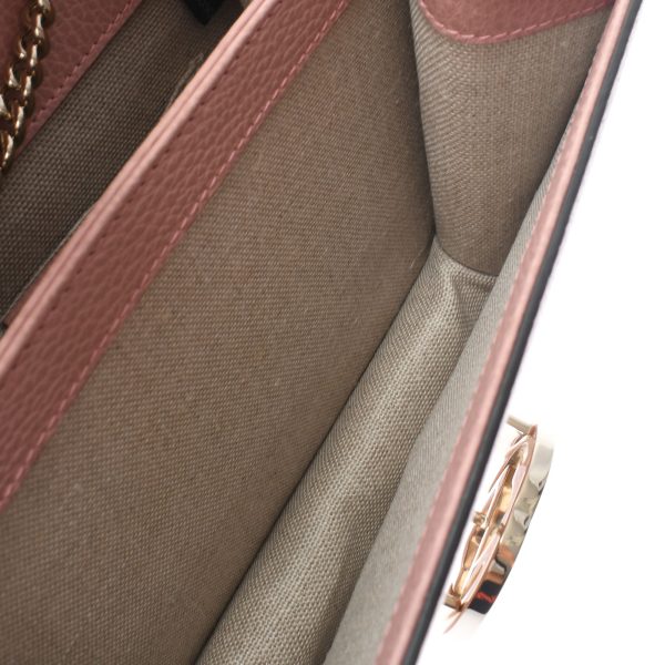 ik 00 0469953 13 Gucci Interlocking Chain Outlet Dusty Pink Gold Hardware Leather Shoulder Bag