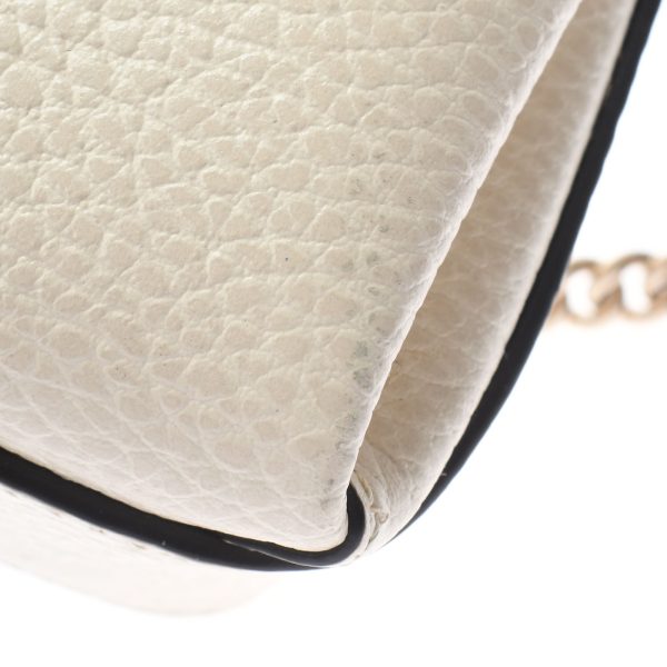 ik 00 0469963 12 Gucci Interlocking Chain Ivory Gold Hardware Leather Shoulder Bag