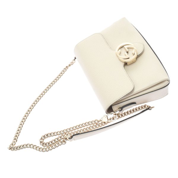 ik 00 0469963 3 Gucci Interlocking Chain Ivory Gold Hardware Leather Shoulder Bag