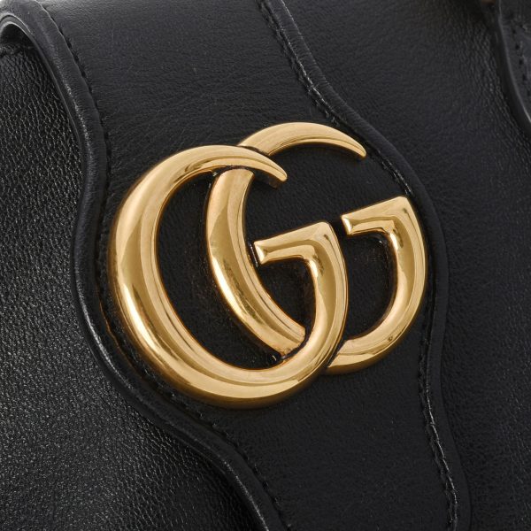 ik 00 0479212 7 Gucci Small Black Gold Hardware Leather Tote Bag