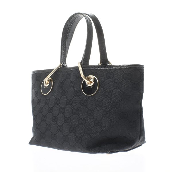 ik 00 0498536 2 Gucci Mini Black Gold Hardware GG Canvas Handbag