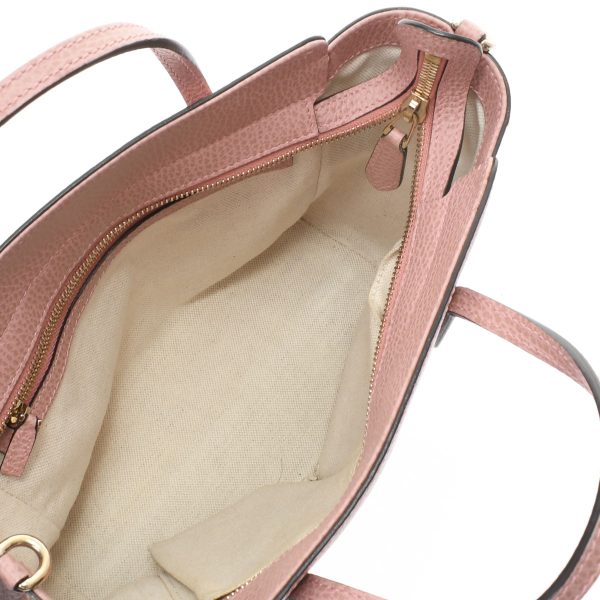 ik 00 0498545 09 Gucci Swing Mini Tote Pink Gold Metal Fittings Leather Tote Bag