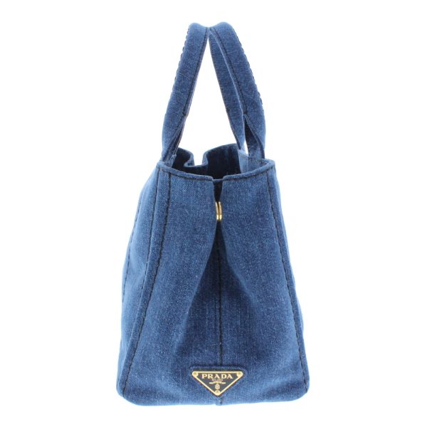 0913 55 Prada Canapa Tote Bag Unused Navy Blue Denim