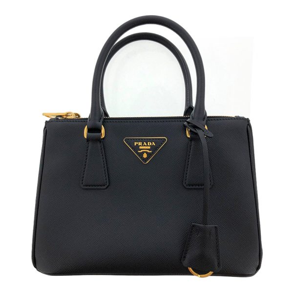 snt 03633 2 Prada Galleria Mini 2way Saffiano Nero Black Leather Handbag Shoulder