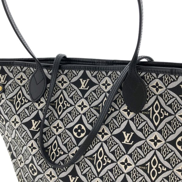 snt 04746 11 Louis Vuitton Neverfull MM Signature Jacquard Black Tote Bag