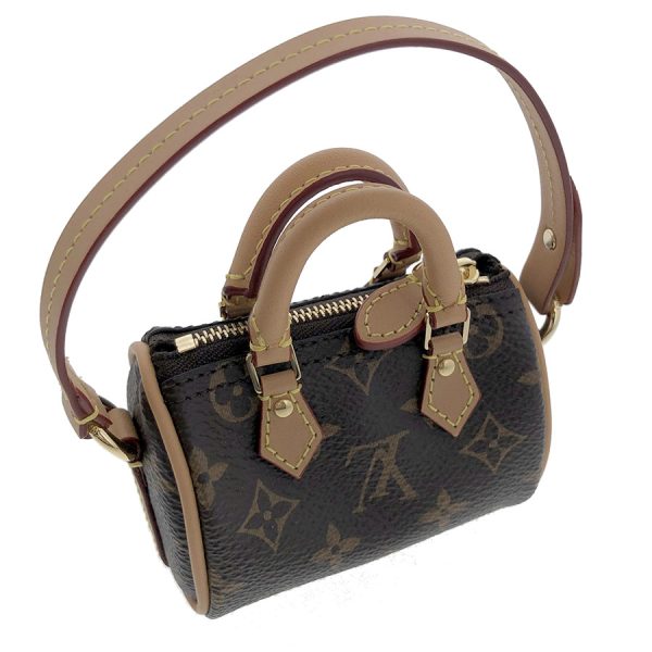 snt 04760 2 Louis Vuitton Bijou Sac Micro Speedy Bag Charm Monogram Brown