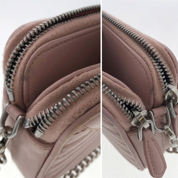 snt 05236 14 Prada Impunture Chain Pochette Nappa Diagram Wallet Orchid Pink Shoulder Bag