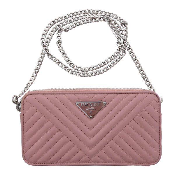 snt 05236 2 Prada Impunture Chain Pochette Nappa Diagram Wallet Orchid Pink Shoulder Bag