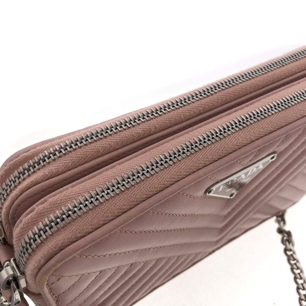 snt 05236 5 Prada Impunture Chain Pochette Nappa Diagram Wallet Orchid Pink Shoulder Bag