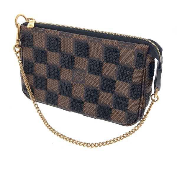 snt 05550 1 Louis Vuitton Mini Pochette Damier Black Brown Accessory Pouch