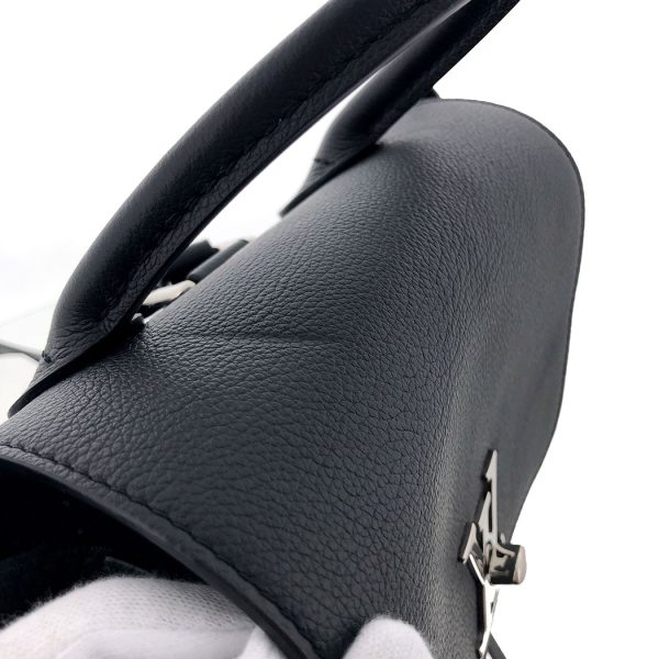 snt 05586 10 Louis Vuitton Lock Me Backpack Rucksack Noir Black Silver Hardware