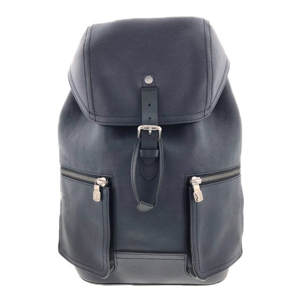 snt 05592 2 Louis Vuitton Canyon Backpack Utah Leather Travel Blue Marine Navy