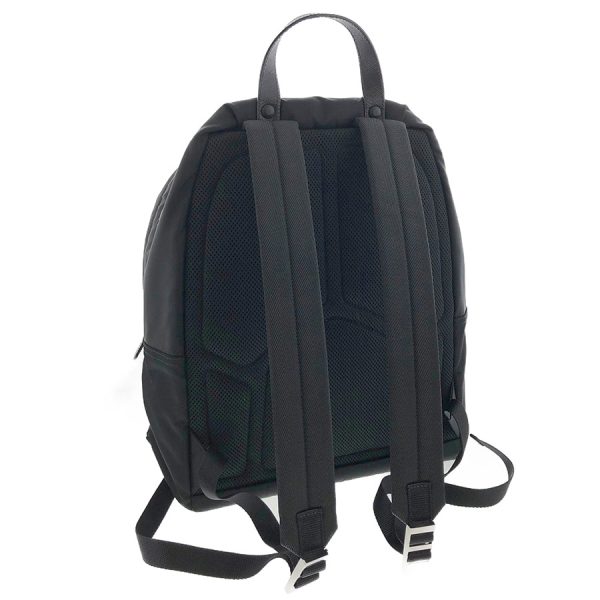 tnk 16758 2 Prada Nylon Backpack Black Rucksack Leather