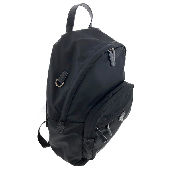 tnk 16758 4 Prada Nylon Backpack Black Rucksack Leather