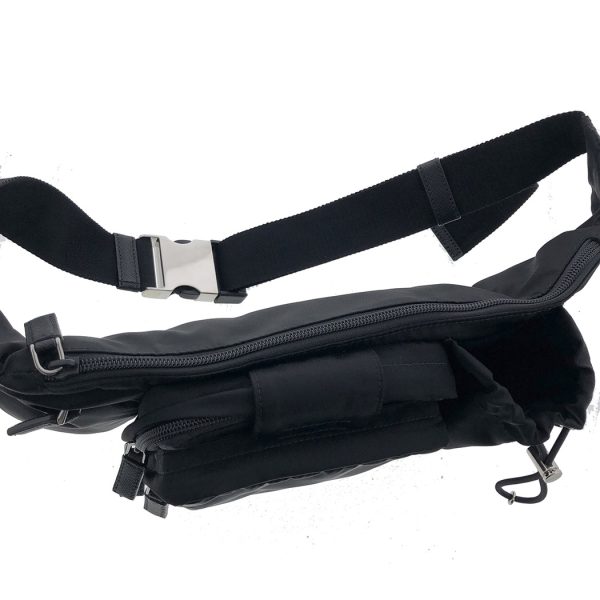 tnk 17022 4 Prada Nylon Waist Black Pouch Shoulder Bag