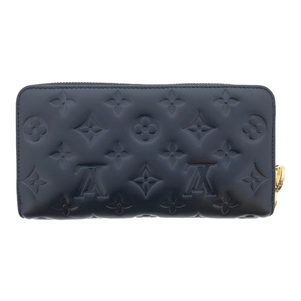 tnk 17174 2 Louis Vuitton Zippy Leather Black Round Zip Long Wallet