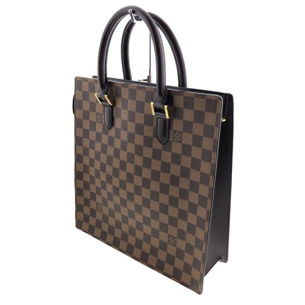 tnk 17186 1 Louis Vuitton Venice Damier Ebene Brown Canvas Leather Tote Bag