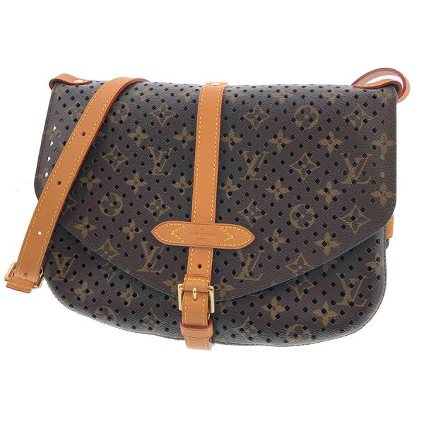 tnk 17300 1 Louis Vuitton Perforet Flore Saumur Monogram Brown Crossbody Shoulder Bag