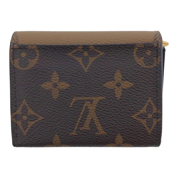 tnk 17372 3 Louis Vuitton Monogram Reverse Portefeuille Zoe Trifold Compact Wallet Brown Black