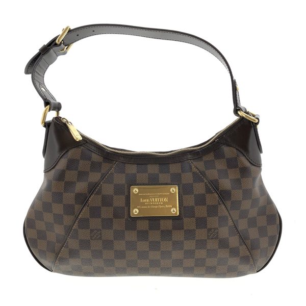 tnk 17566 2 Louis Vuitton Thames GM Damier Ebene Shoulder Bag Brown