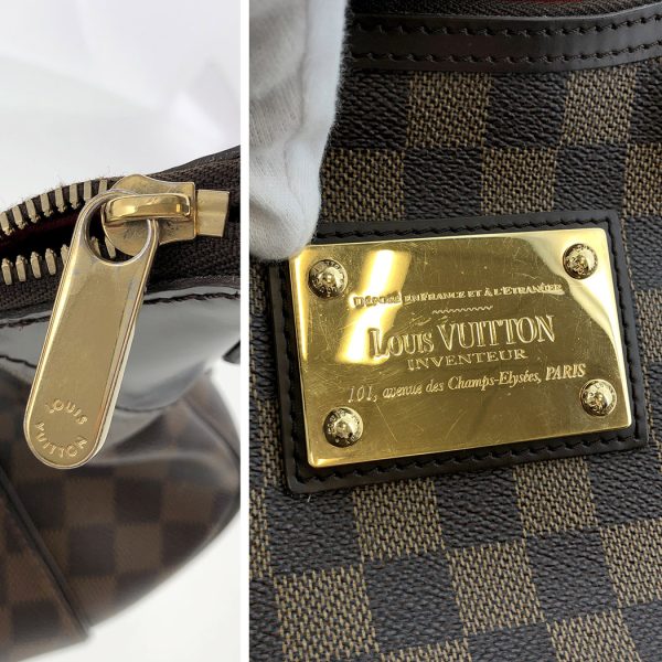 tnk 17566 8 Louis Vuitton Thames GM Damier Ebene Shoulder Bag Brown