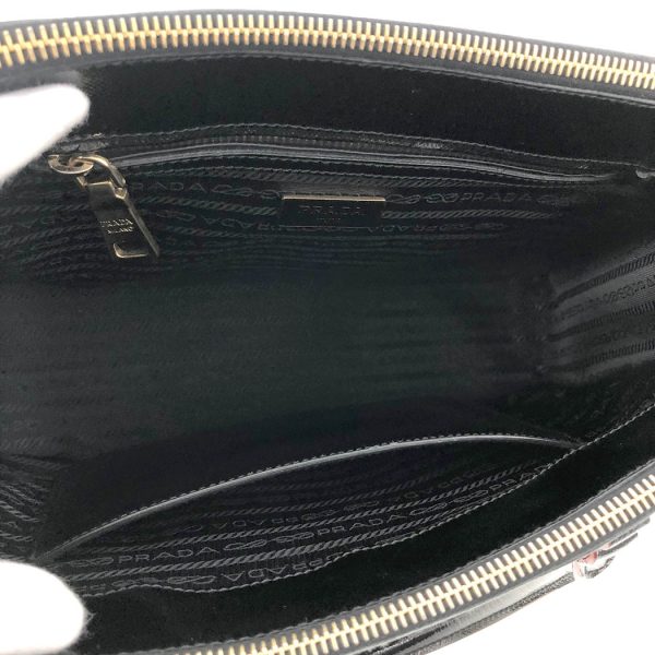 tnk 17652 6 Prada Galleria Medium Saffiano Verni 2way Black Hand Shoulder Bag