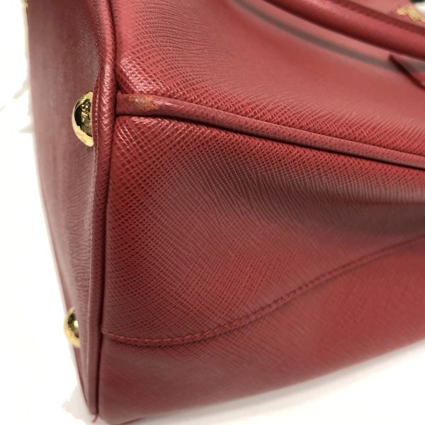 tnk 17657 12 Prada Saffiano 2way Tote Bag Leather Horizontal Foco Red