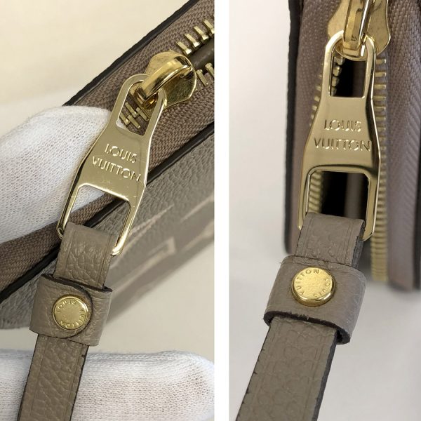 tnk 17710 10 Louis Vuitton Zippy Monogram Implant Long Wallet Tourtrail Bicolor Beige
