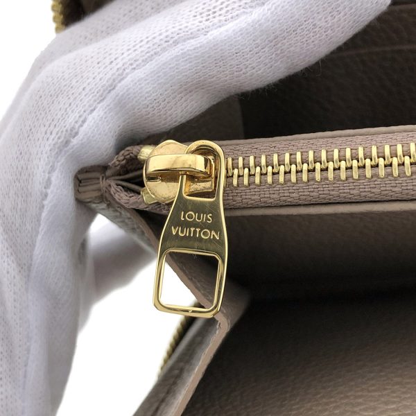 tnk 17710 6 Louis Vuitton Zippy Monogram Implant Long Wallet Tourtrail Bicolor Beige