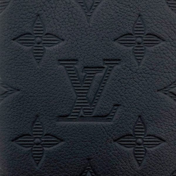 tnk 17738 2 Louis Vuitton Monogram Shadow Leather Whole Pattern Noir Wallet Black