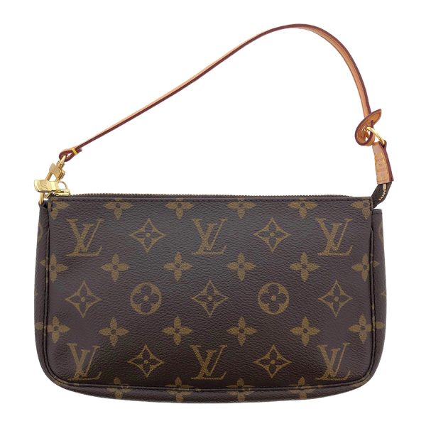 tnk 17749 2 Louis Vuitton Pochette Accessoire Monogram Canvas Handbag Mini Pouch Brown