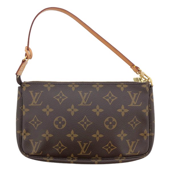 tnk 17749 3 Louis Vuitton Pochette Accessoire Monogram Canvas Handbag Mini Pouch Brown