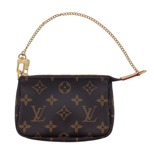 tnk 17786 2 Louis Vuitton Mini Pochette Accessoire Monogram Chain Handbag Brown Accessory Pouch